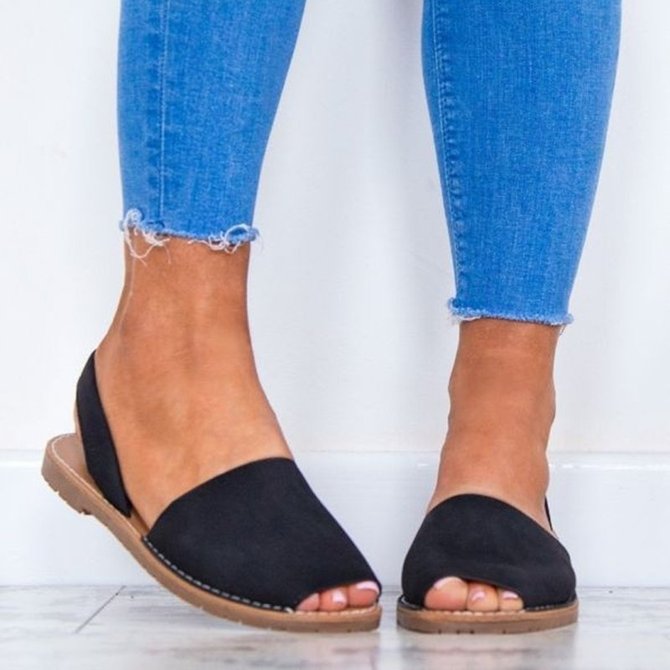 Women's Faux Leather Flat Sandals